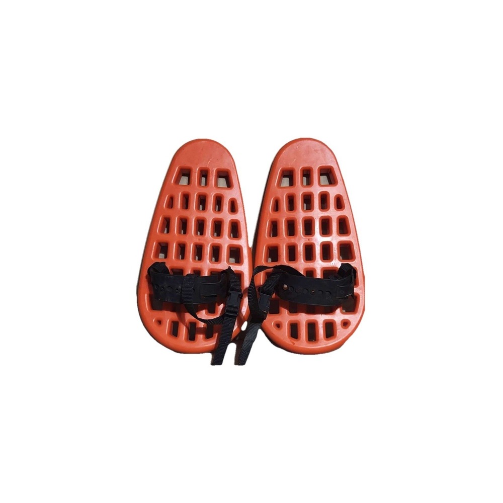 Vintage‎ Plastic Snowshoes Orange Adjustable Straps
